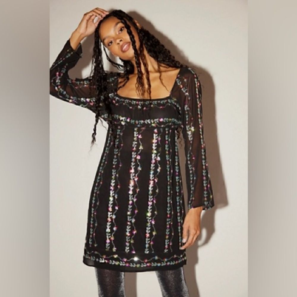 Free People Anna Sui Floral Fantasy Mini Dress/ size 12